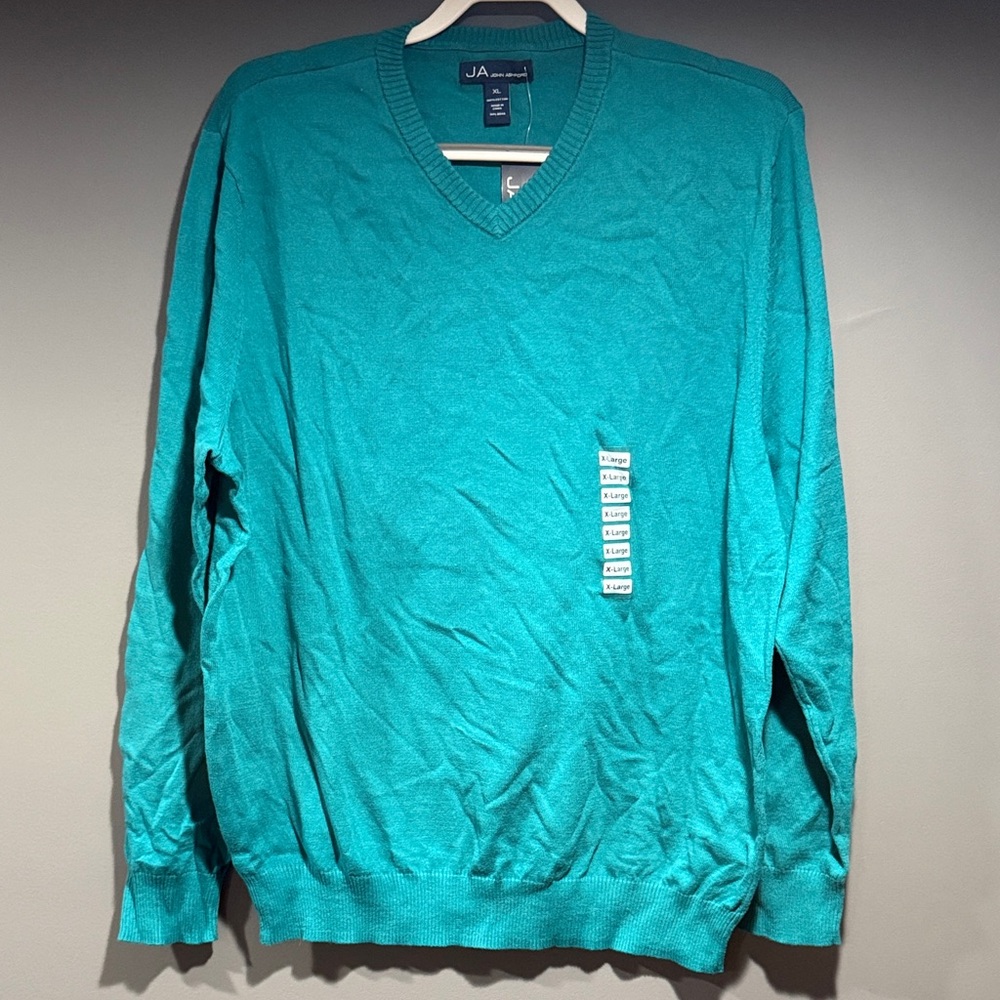 John Ashford Teal V-Neck Sweater